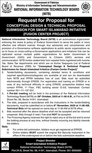 National Information Technology Board Tender Notice